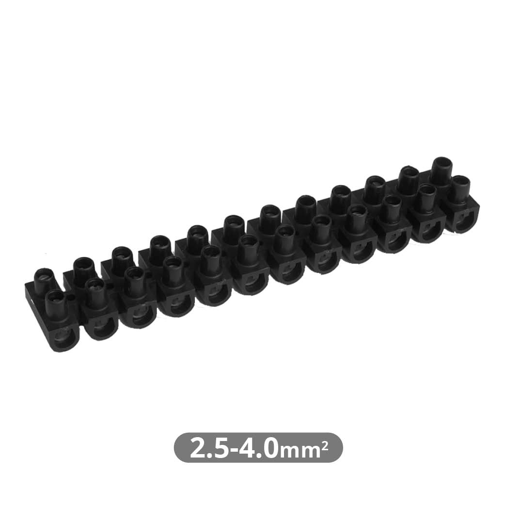 10pcs kit of terminal blocks 4mm2 connection - Black