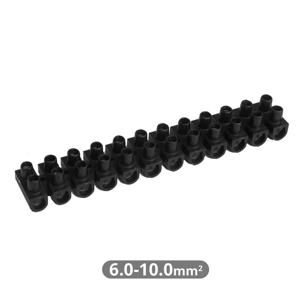 10pcs kit of terminal blocks 10mm2 connection - Black