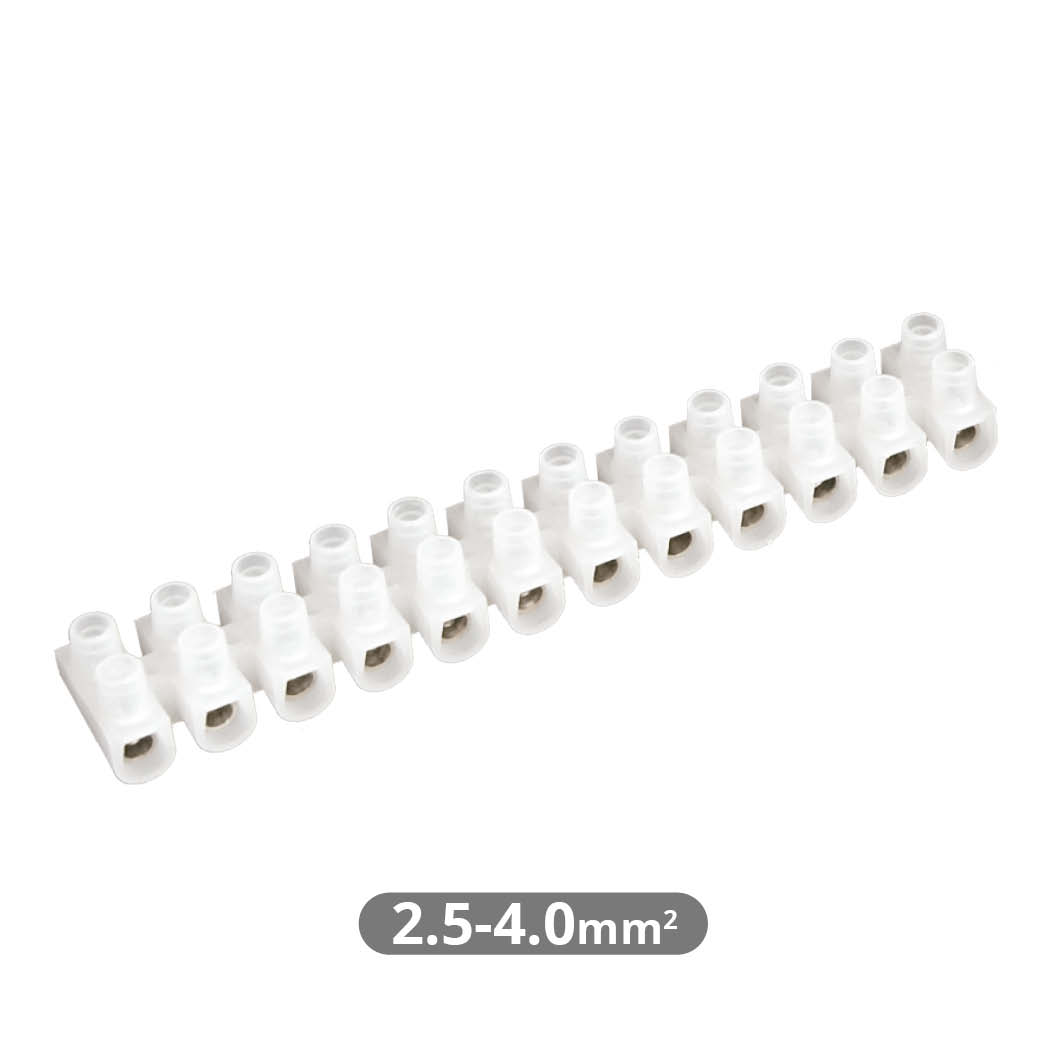 Pack 10 Barrettes de Connexion 4 mm2 - Blanches