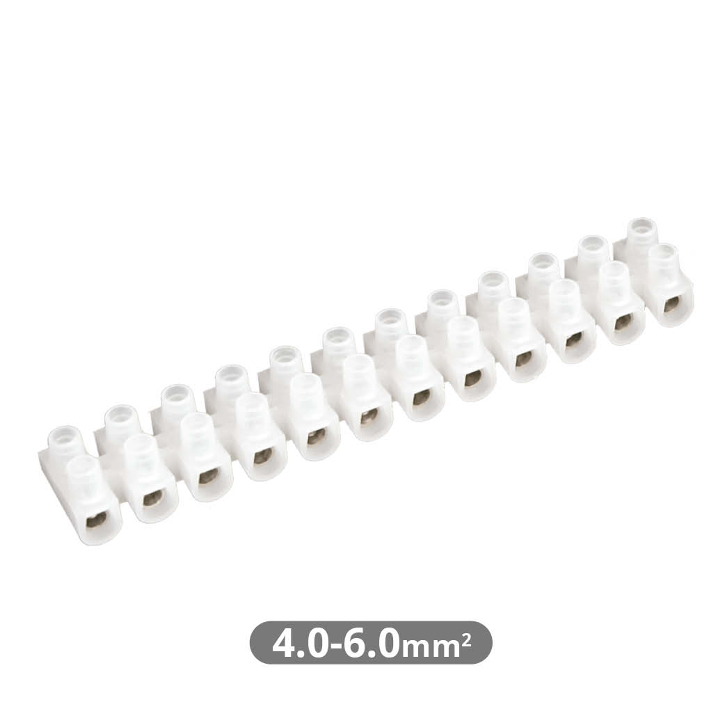 10pcs kit of terminal blocks 6mm2 connection - White