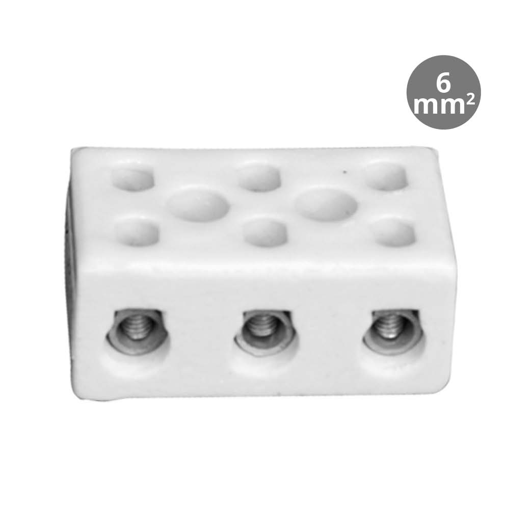 3pcs kit of ceramic terminal blocks 3 poles 6mm2 10A