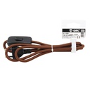 Textile cable 1.5m (2x0.75mm) plug + int brown