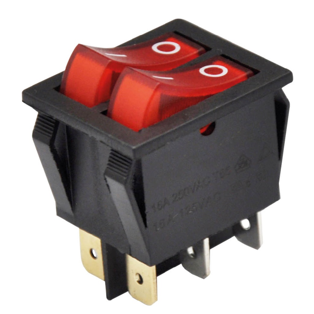 Saco 5 un. Interruptor DPDT ON/OFF com luz 16(4) A-16 A