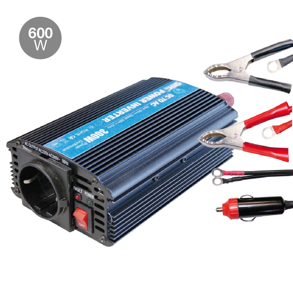 Convertisseur/inverseur de courant 12 V à 230 V 600W