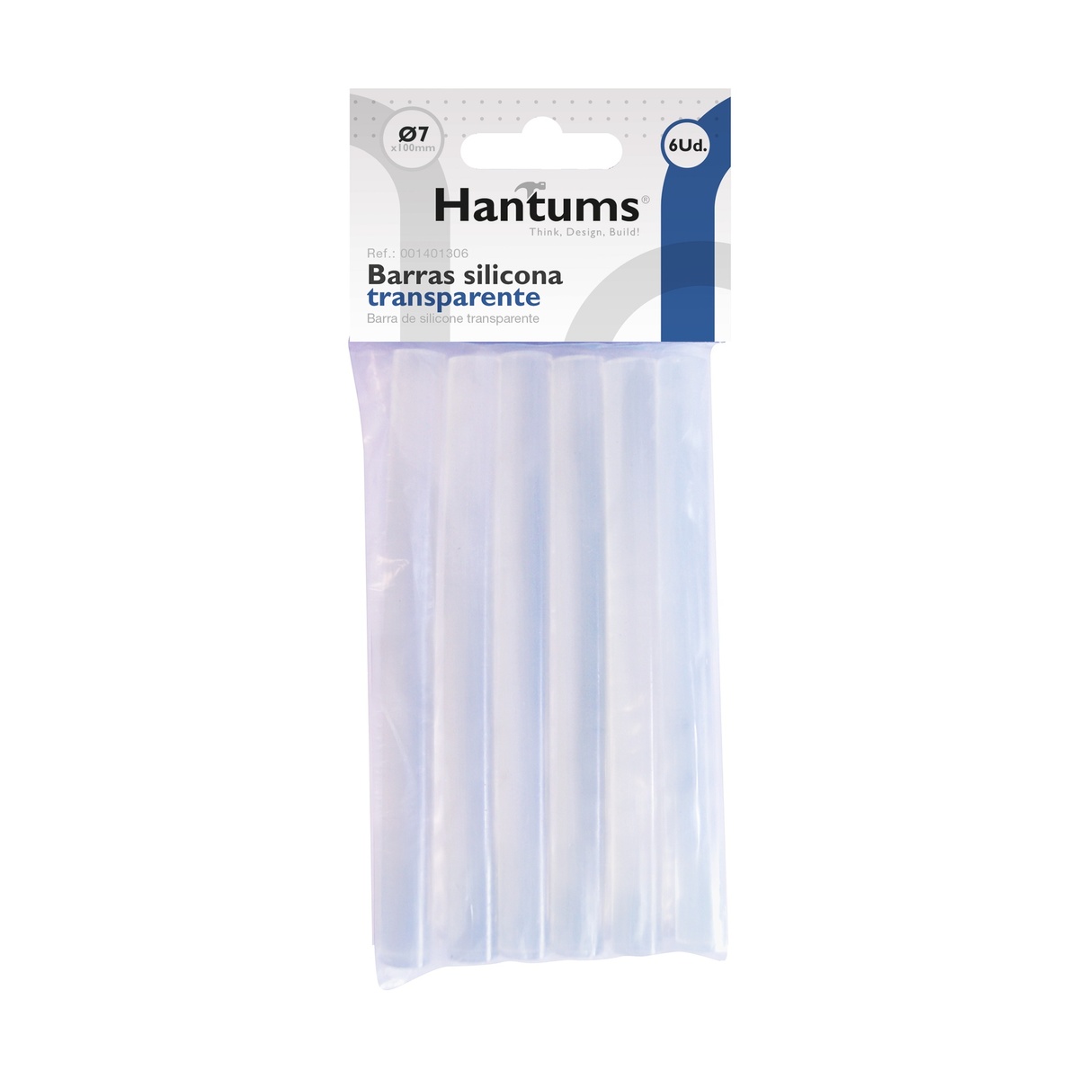 Bag of 6 transparent silicone bars Ø7