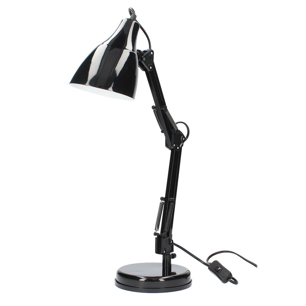 Lampe de bureau à bras articulé Fokus E27 Noire