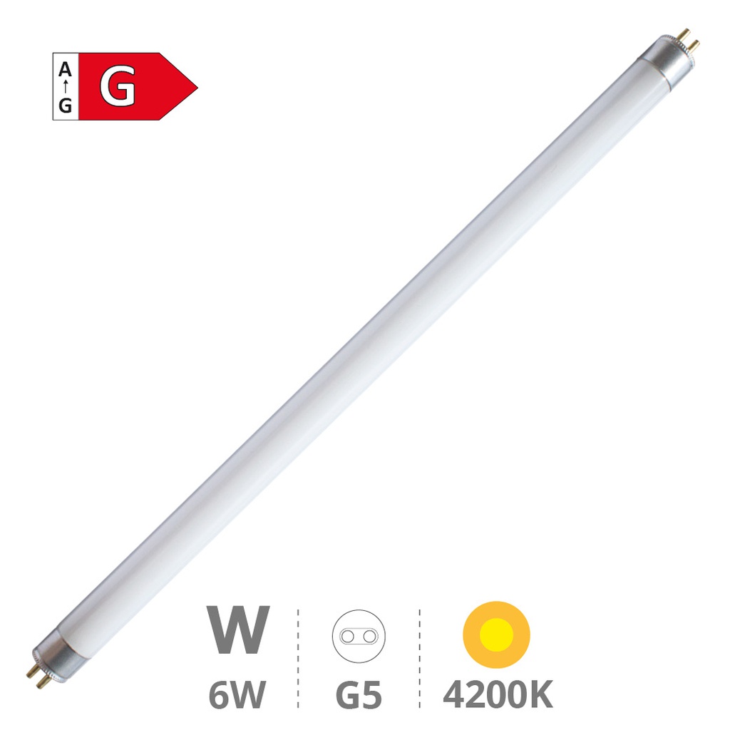 Tube fluorescent T5 triphosphore 6W G5 226mm