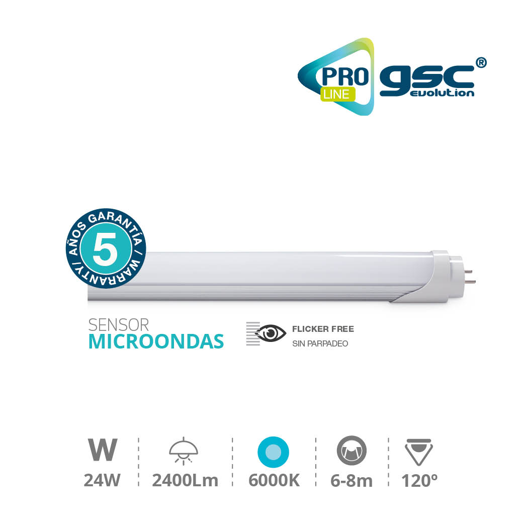 T8 LED tube with motion sensor 24W 6500K 150cm - Pro Line