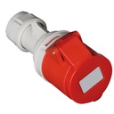 Prise aérienne Cetac 4P (3P+t) 16A IP44 Rouge