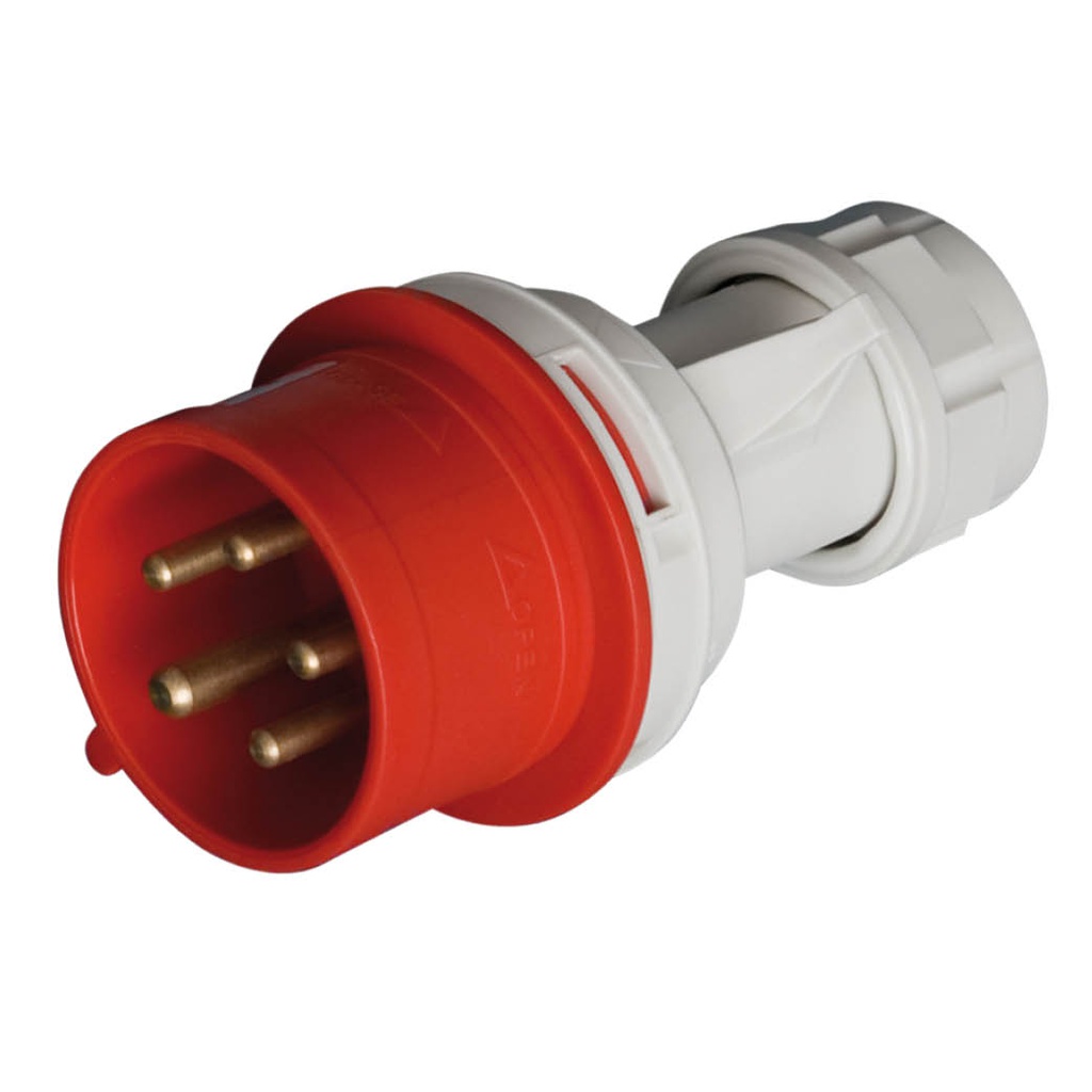 Clavija Cetac 5P (3P+N+t) 16A IP44 Roja