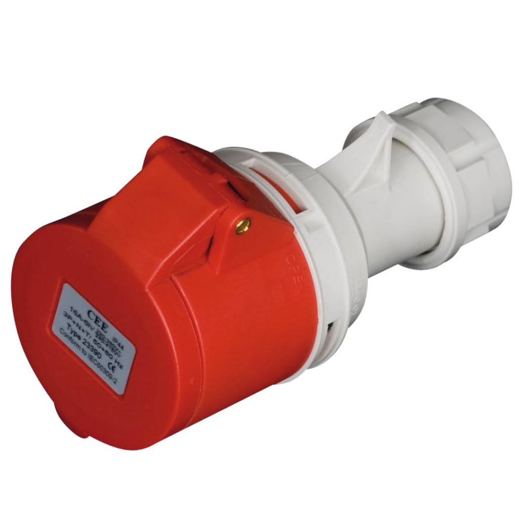 Ficha industrial Cetac 5P (3P+N+t) 16 A IP44 Vermelho