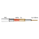 Rolo 100 m cabo coaxial Cobre cond. central 1,02 Cu