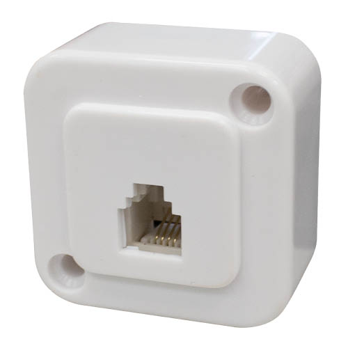 Telephone jack 6P4C - white