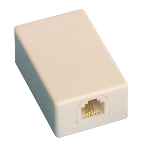 Telephone jack 6P4C - white