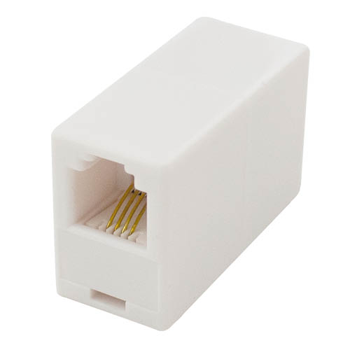 Adaptador telefónico salida simple 6P/4C RJ11 Blanco