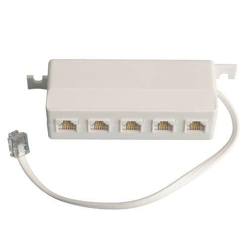 Adaptador telefónico 5 saídas 6P/4C RJ11 Branco