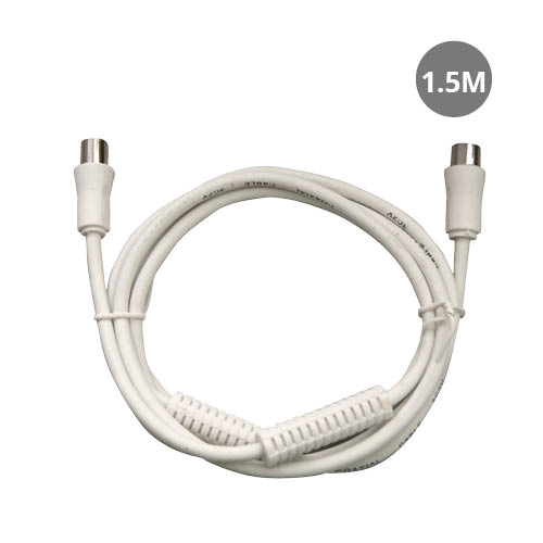 Cable coaxial TV con filtro 1,5M de macho a hembra Blanco