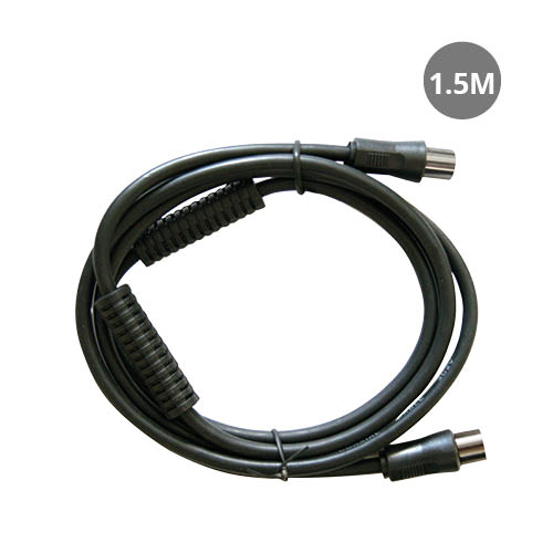 Cable coaxial TV con filtro 1,5M de macho a hembra Negro