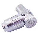 Angled metalic female TV connector