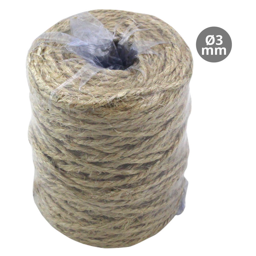 Corde en sisal Ø3,0 mmx100 M linéaire 500 g.