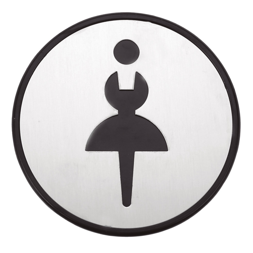 Girl adhesive bathroom symbol Ø97mm