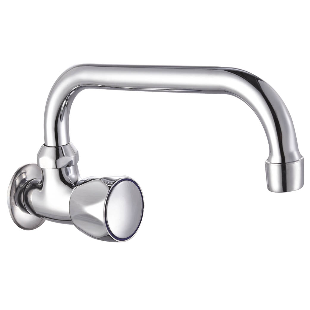 Iguazu chromed wall sink spout