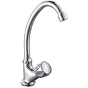 Iguazu semi-curved chromed sink spout