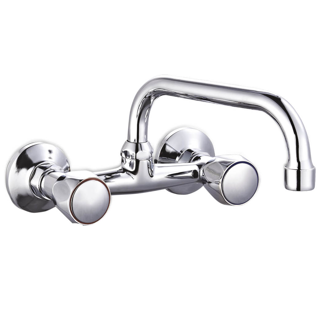 Iguazu 2 handle chromed sink spout 150mm separation