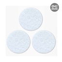 Set of 3 Round adhesive felt pads Ø42mm - White