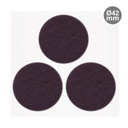 Set of 3 Round adhesive felt pads Ø42mm - Brown