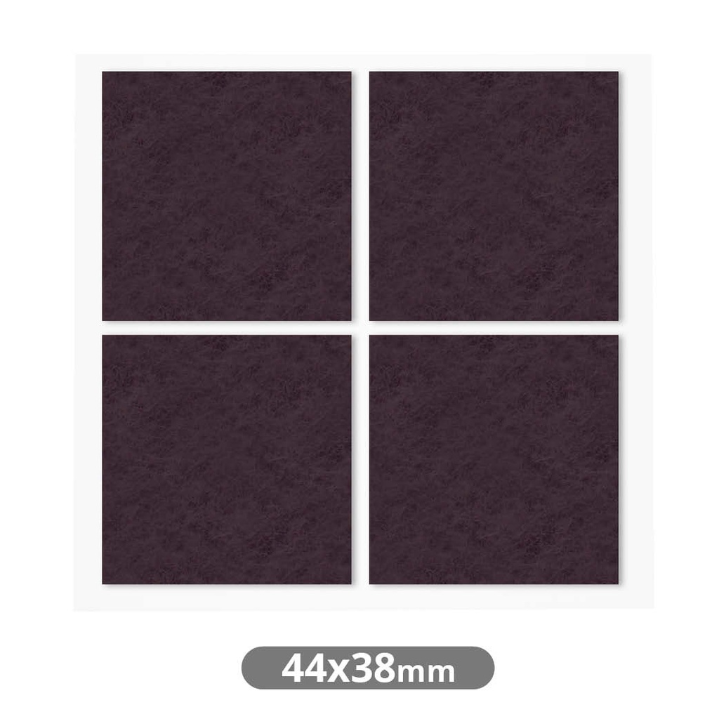 Set 4 fieltros adhesivos cuadrados 44x38mm - Marron