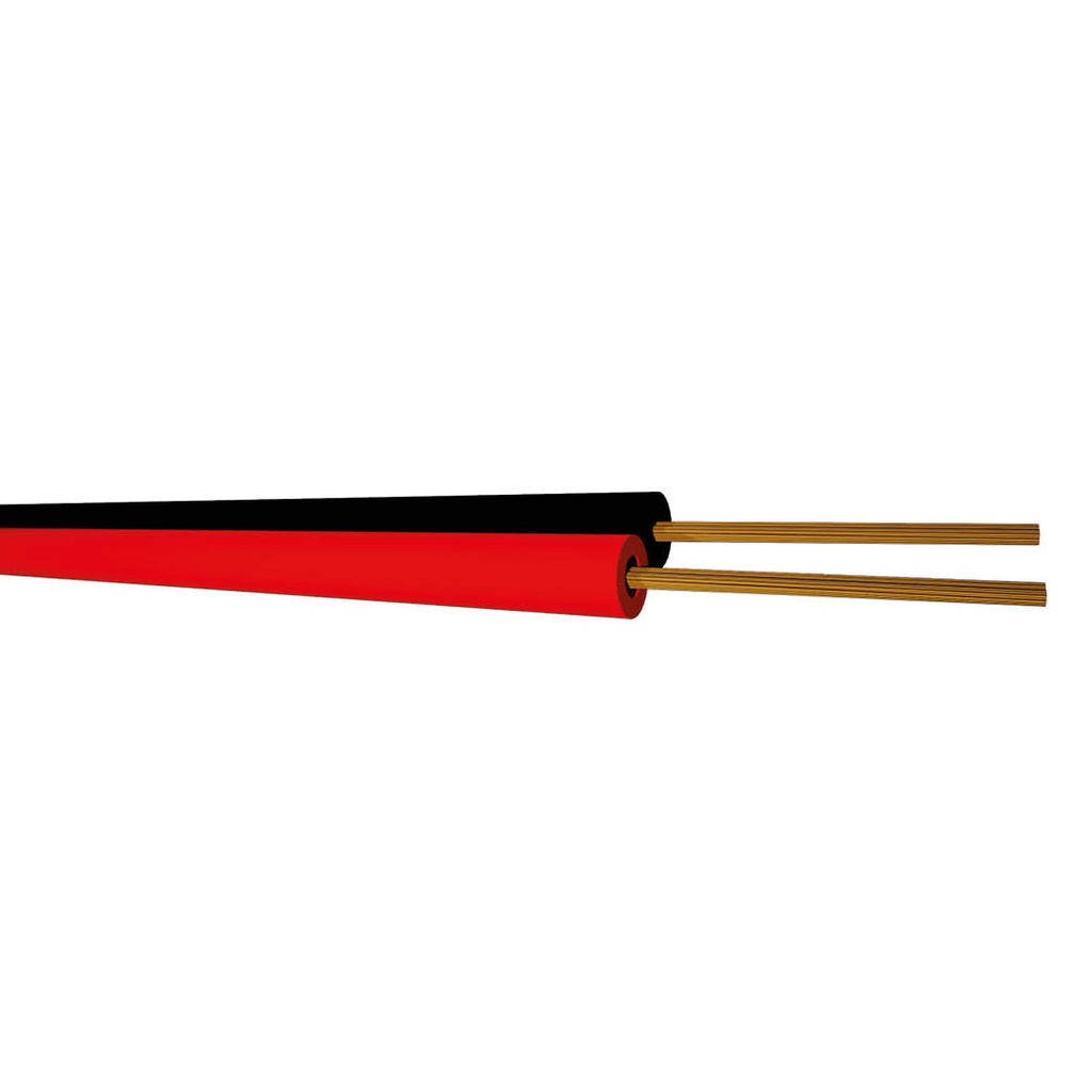 Rollo 100M cable paralelo audio PVC (2x1.0mm) Rojo/Negro