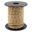 10m textile cable (2x0.75mm) light brown braided