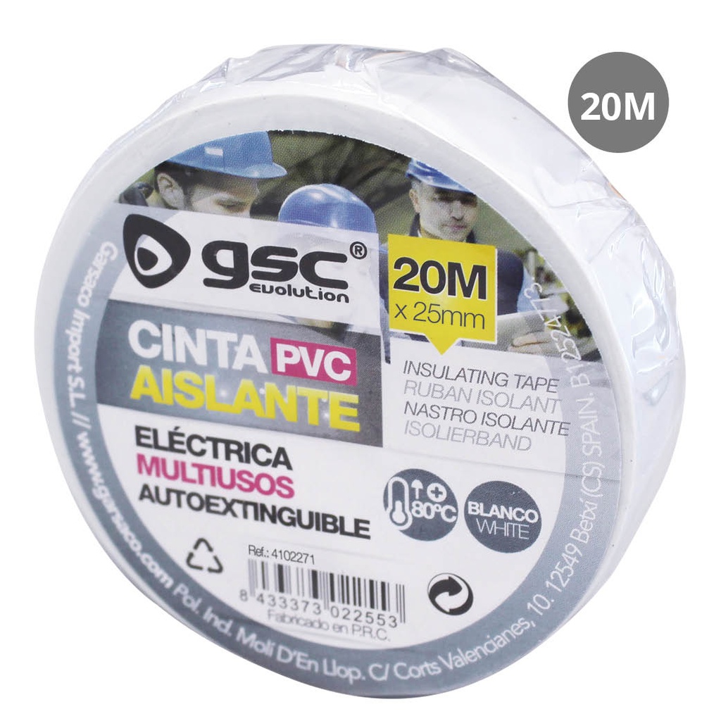 Fita isoladora elét. PVC 20 m ranca 25 mm–Retrát. 10