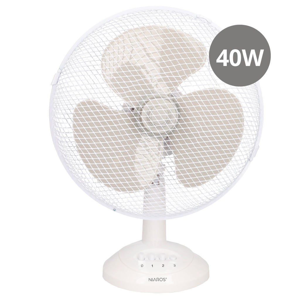 Ventilador sobremesa Lindi Ø34cm 40W Blanco