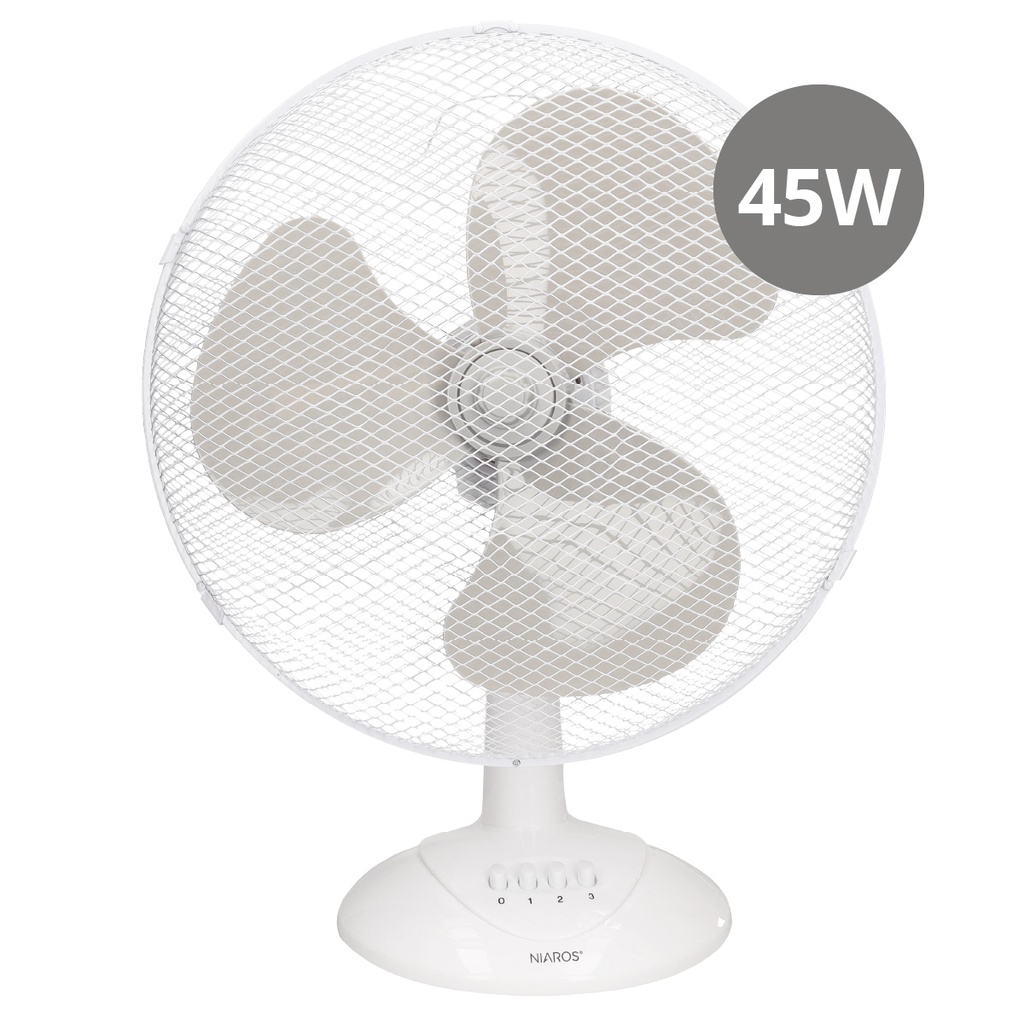 Ventilador sobremesa Lindi Ø43cm 45W Blanco