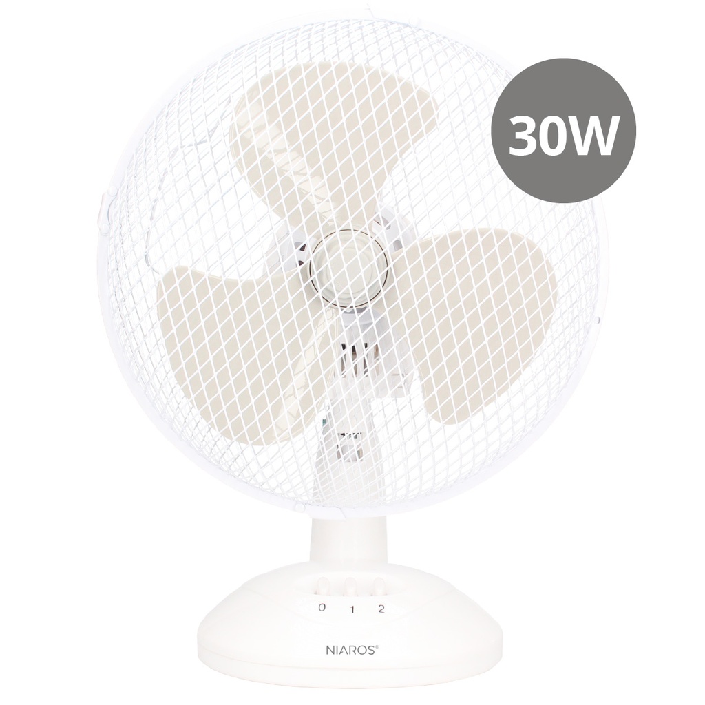 Ventilateur de table 23 cm 30 W Blanc