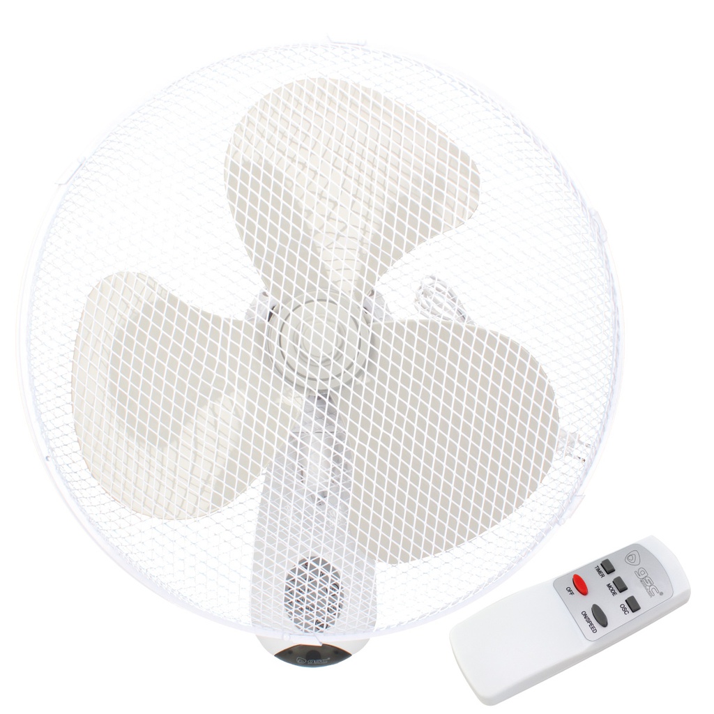 Ventilateur mural 43 cm 45 W avec télécommande