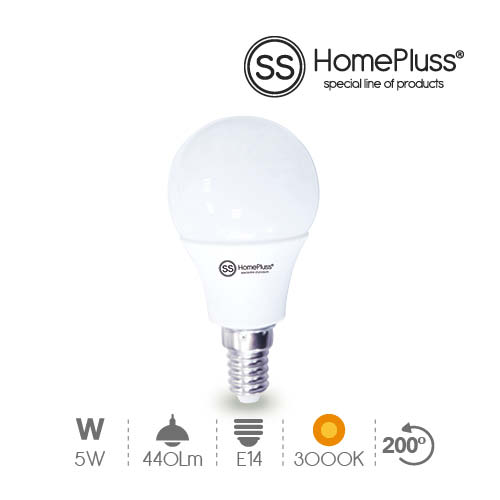 Lampe sphère 5W E14 3000K - Boîte prés. 10 u