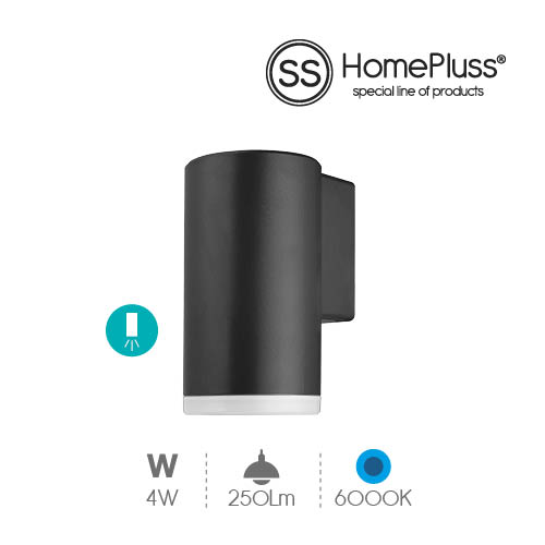 Aplique Bona 4 W 6000 K IP54 Negro