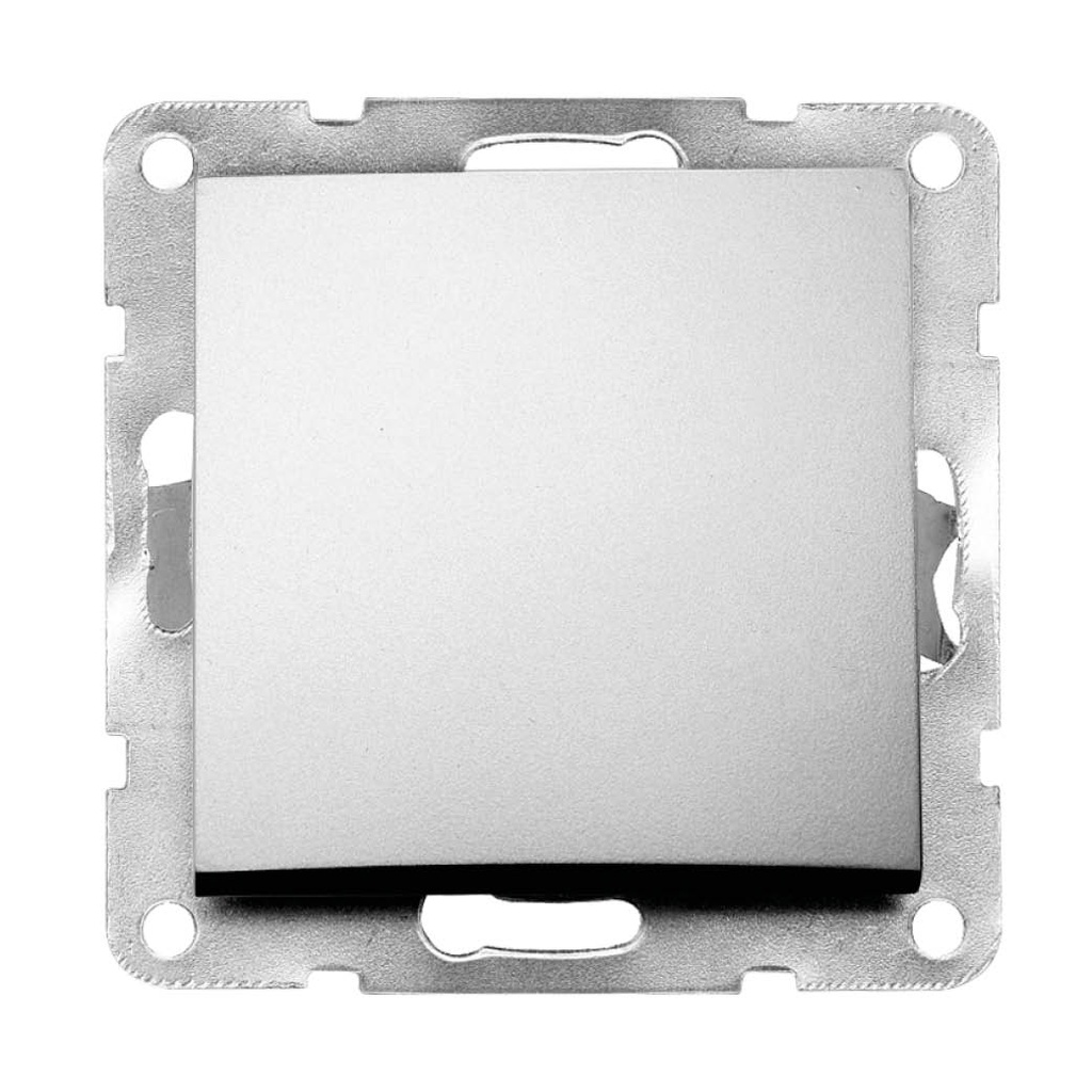 Single switch recessed Iota Silver