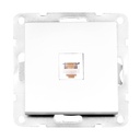 Single recessed telephone socket Iota White