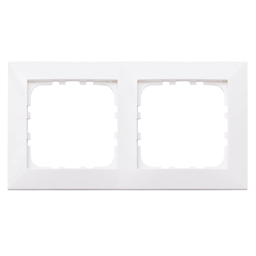 2 gang cover frame Iota White