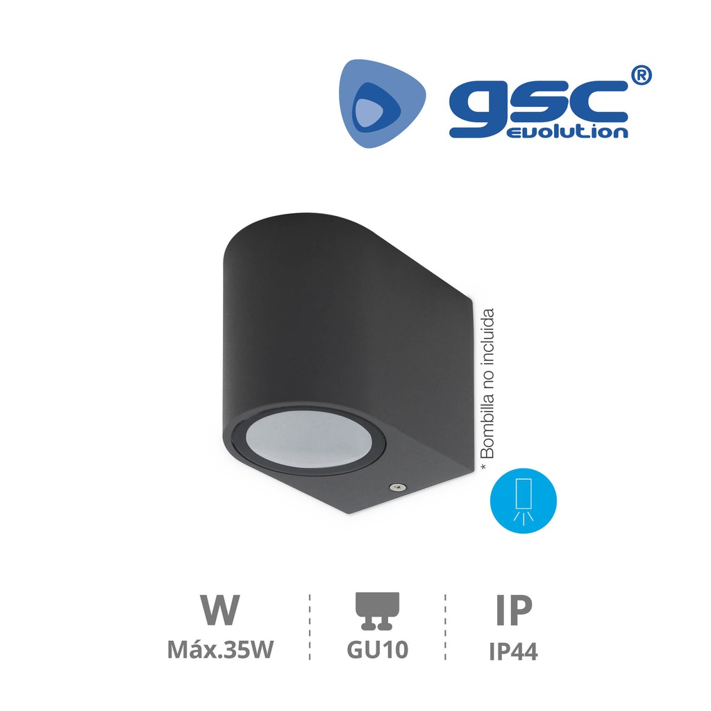 Candeeiro de parede Intra 1 luz GU10 Máx. 35 W IP44 Antracite