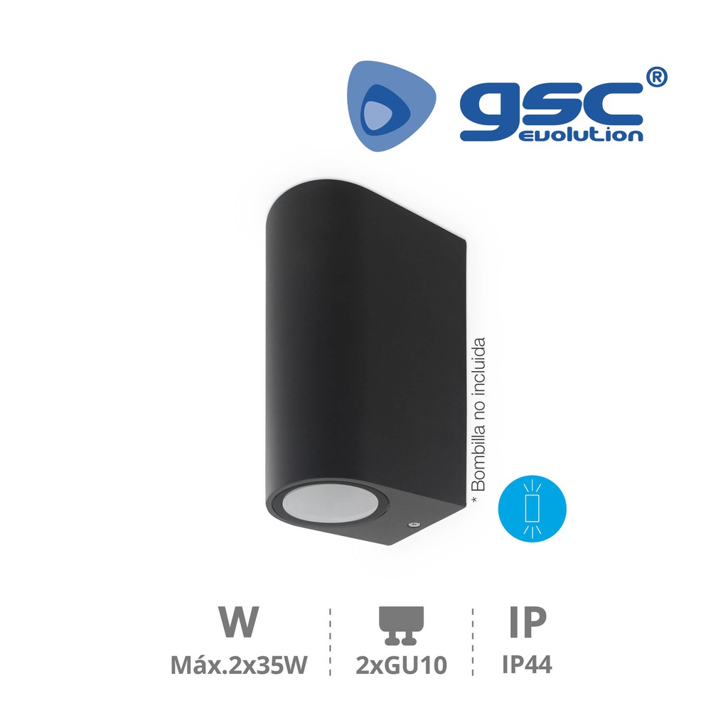 Candeeiro de parede Intra 2 luzes GU10 Máx. 35W IP44 Antracita