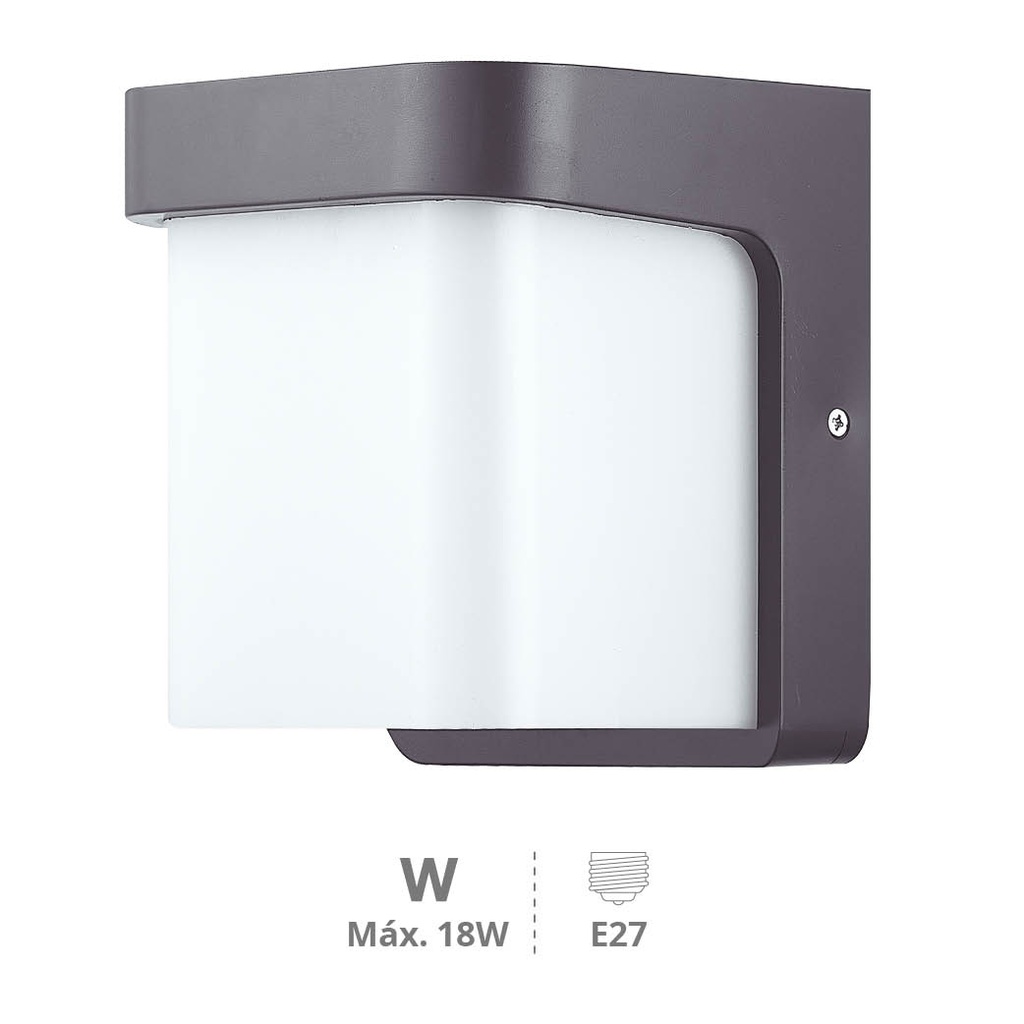 Aplique de parede Sabik E27 Máx. 18 W IP54 cinzento antracite