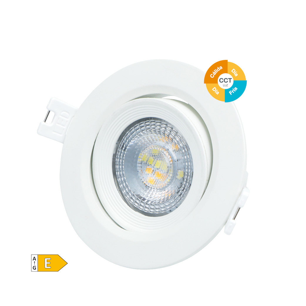 Anneau basculant rond à encastrer LED Série Banok 7 W 3000-4000-6500K Blanc