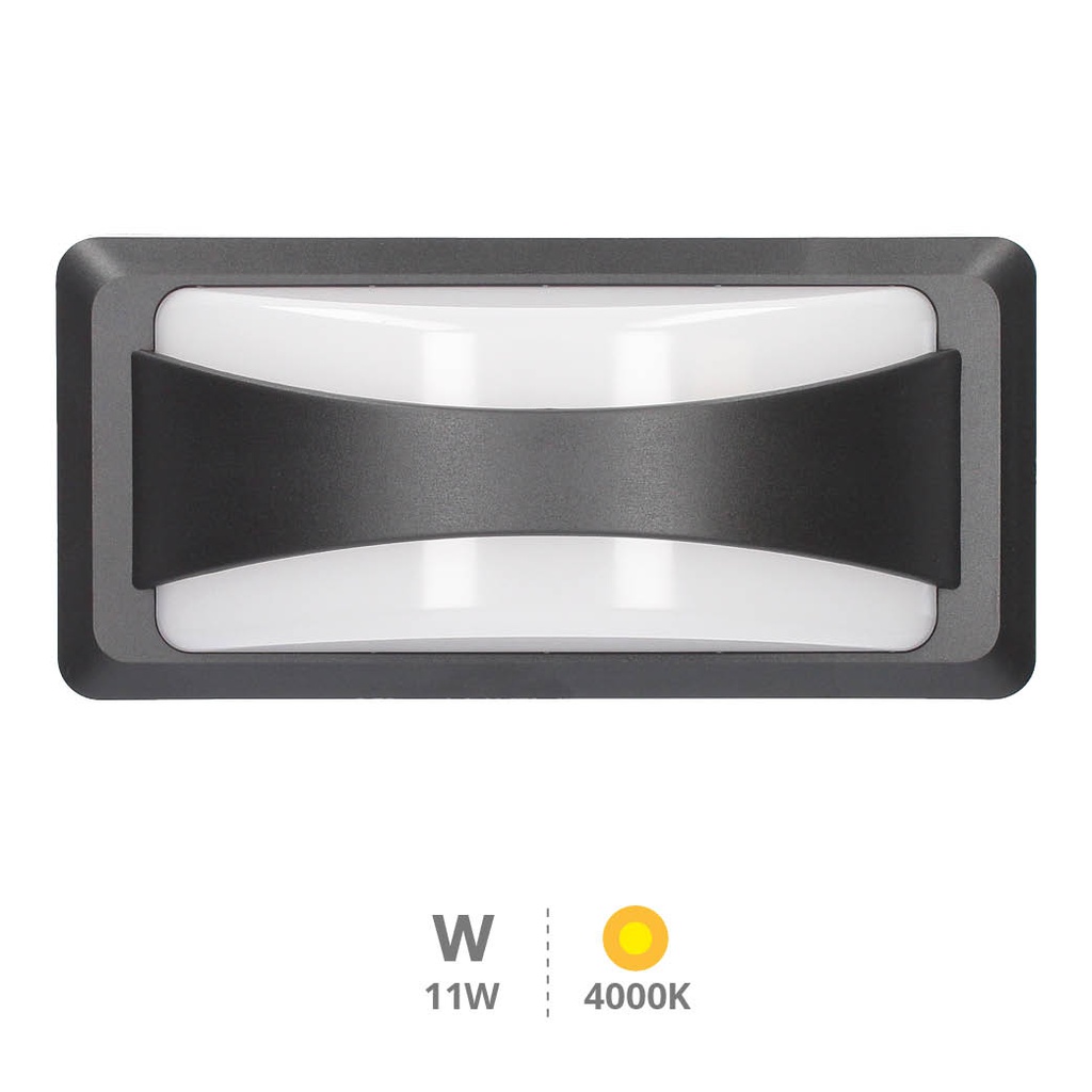 Aplique pared LED Anthe 11W 4000K IP65 Gris antracita