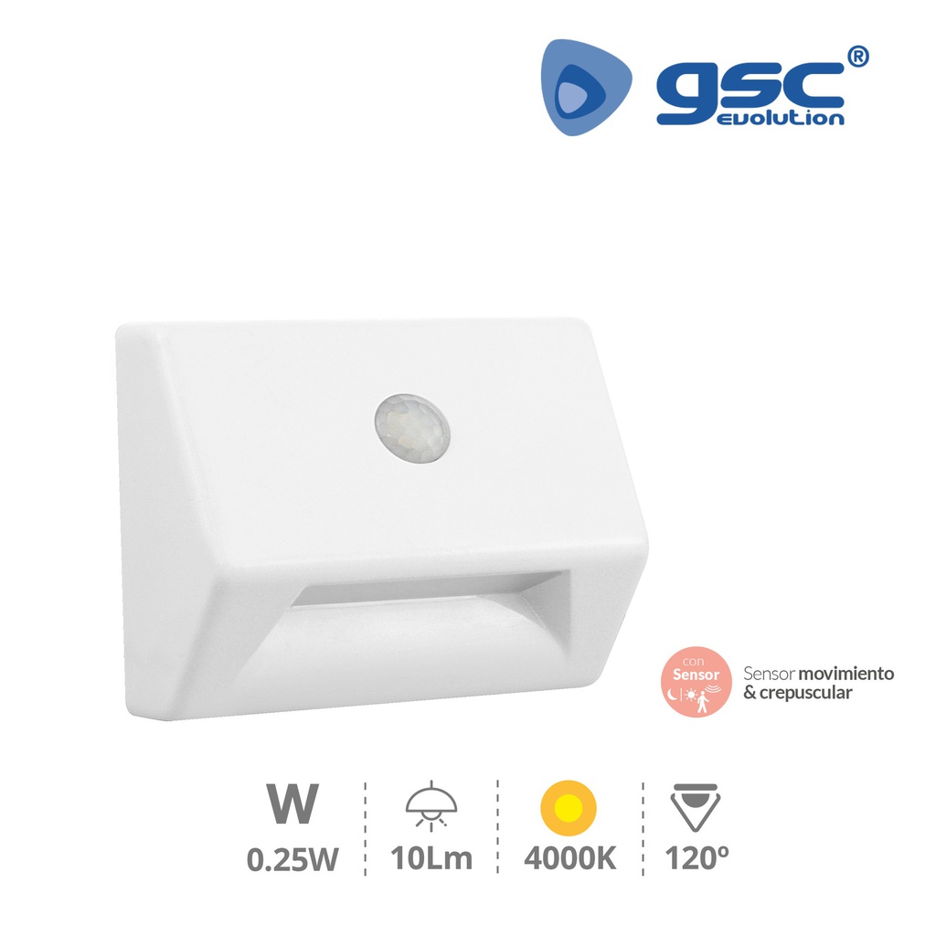 Stair night light with twilight and motion sensor 4000K IP54