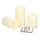 Pack 3 velas decorativas LED RGB 100mm - 120mm - 150mm